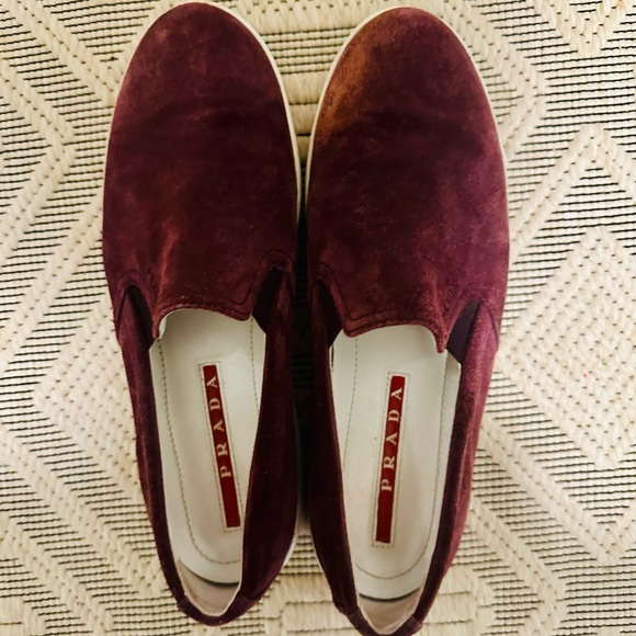 PRADA SUEDE LOAFERS - Picture 1 of 8
